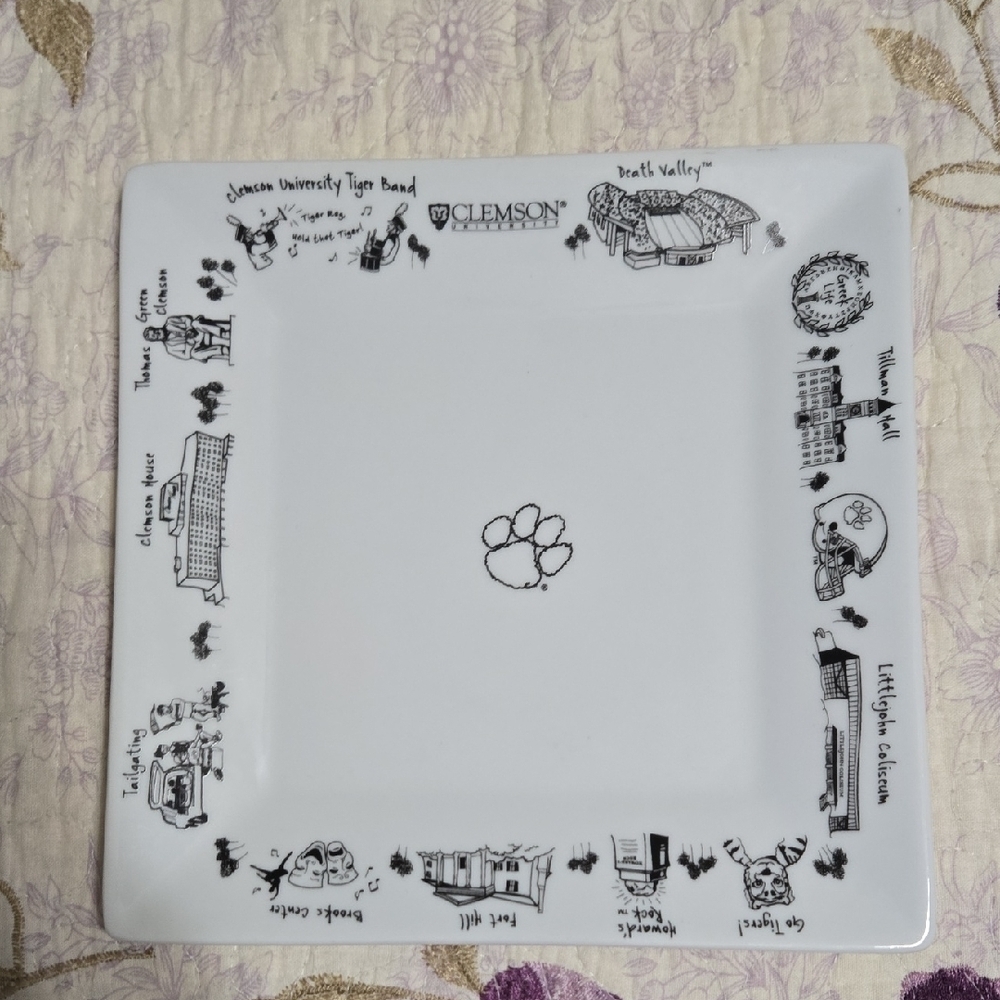 Clemson University Square Plate 7 X 7 Inches By The Dish